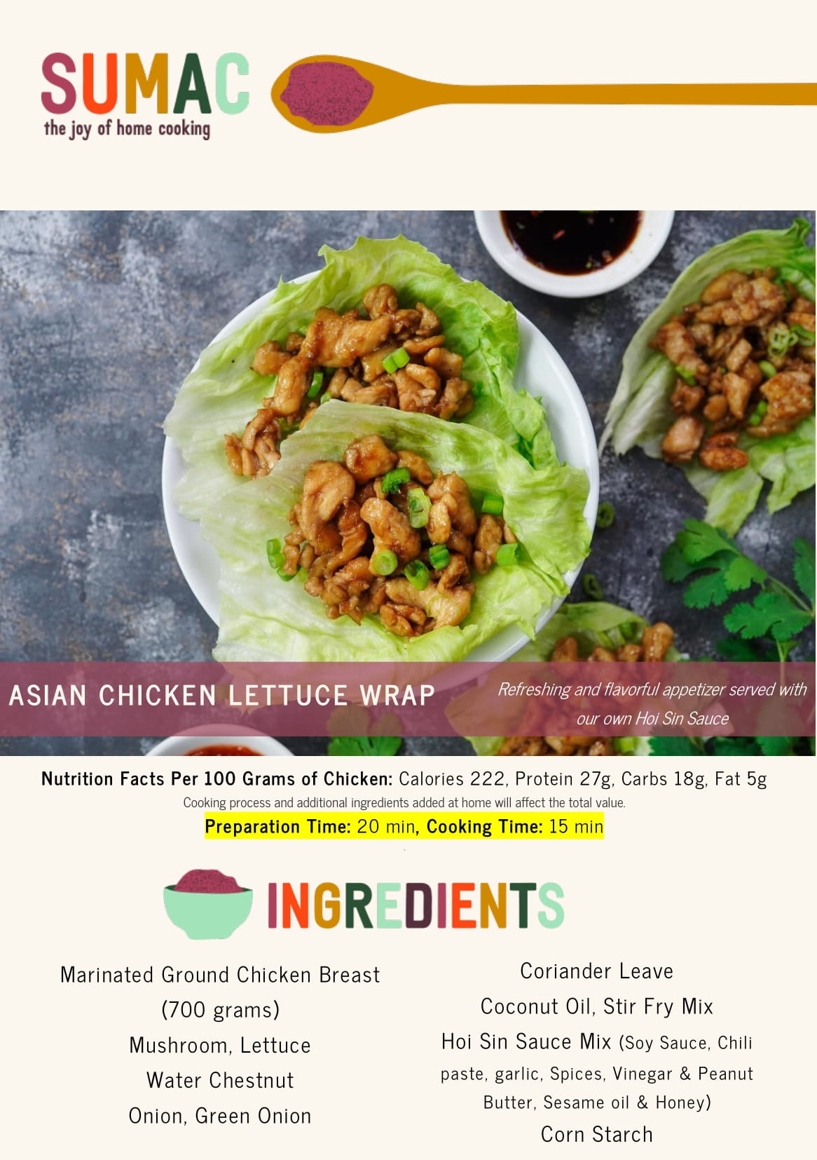 Festive Chicken Lettuce Wrap