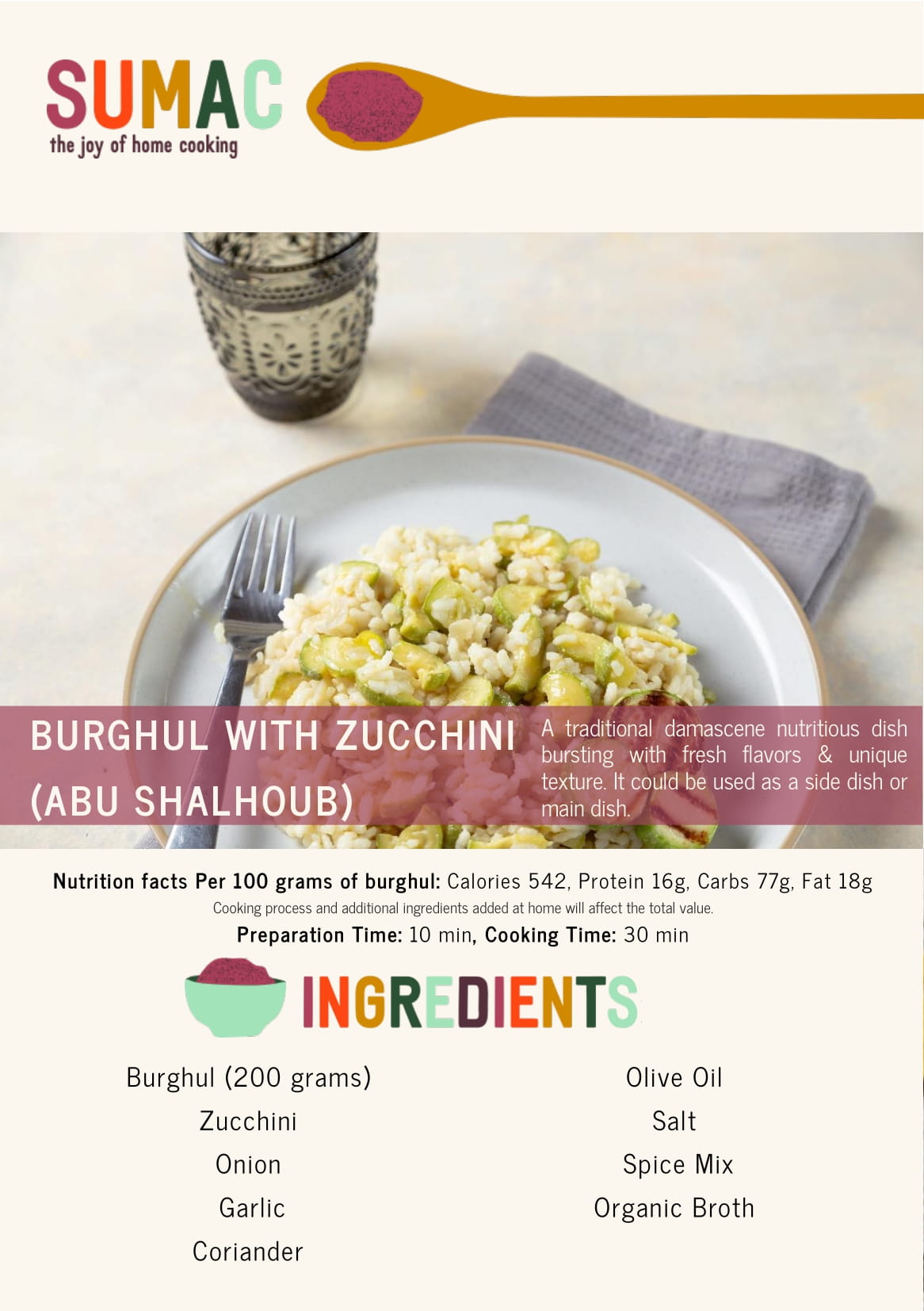 Burghul with Zucchini (Abu Shalhoub)