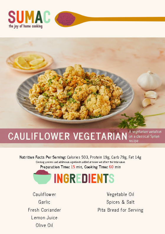 Cauliflower Vegetarian Casserole with Pita Bread