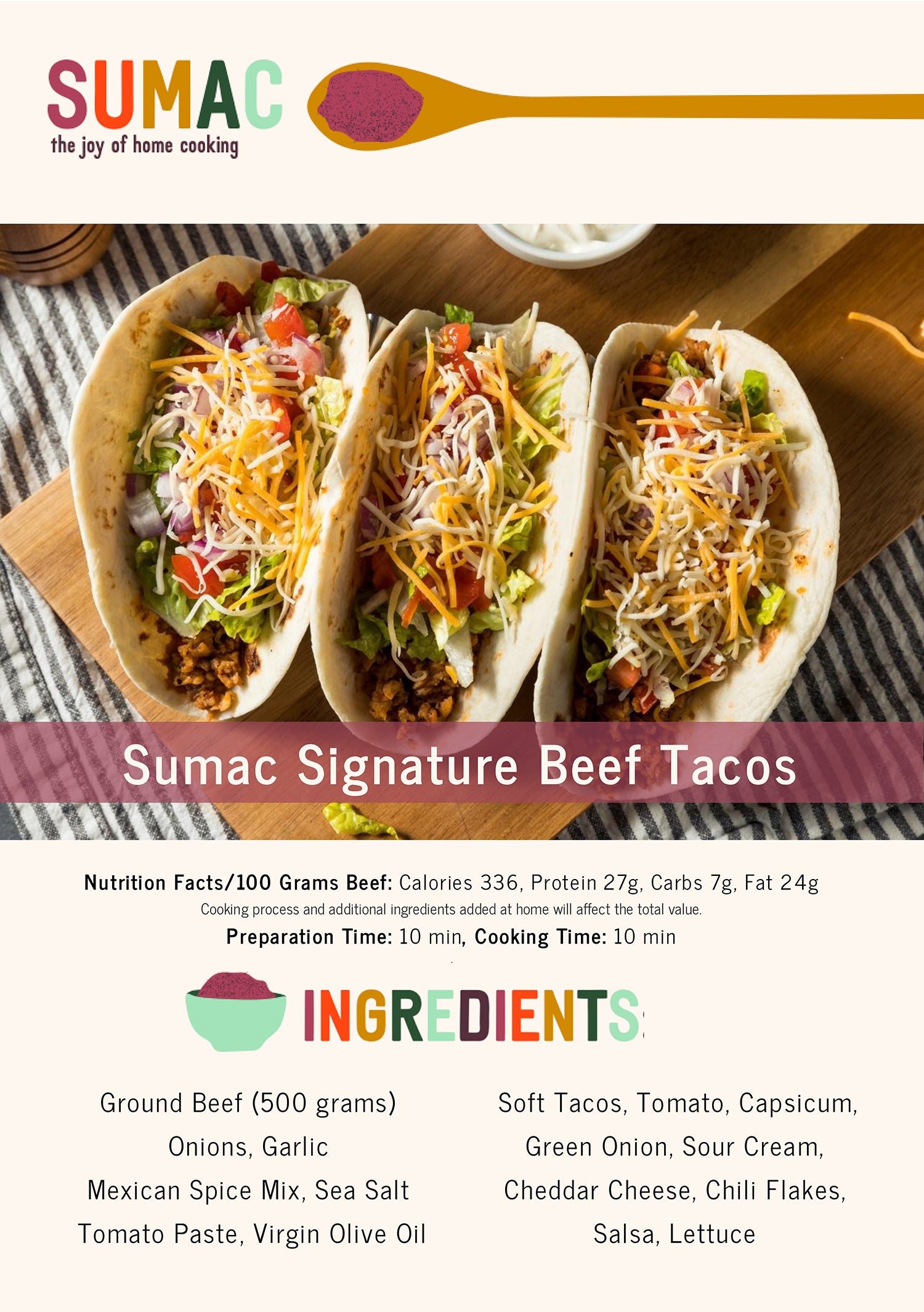Sumac Signature Beef Tacos