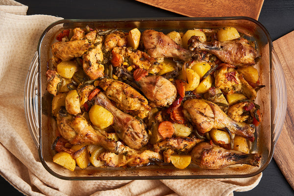 Drumsticks & Veggies with Oregano