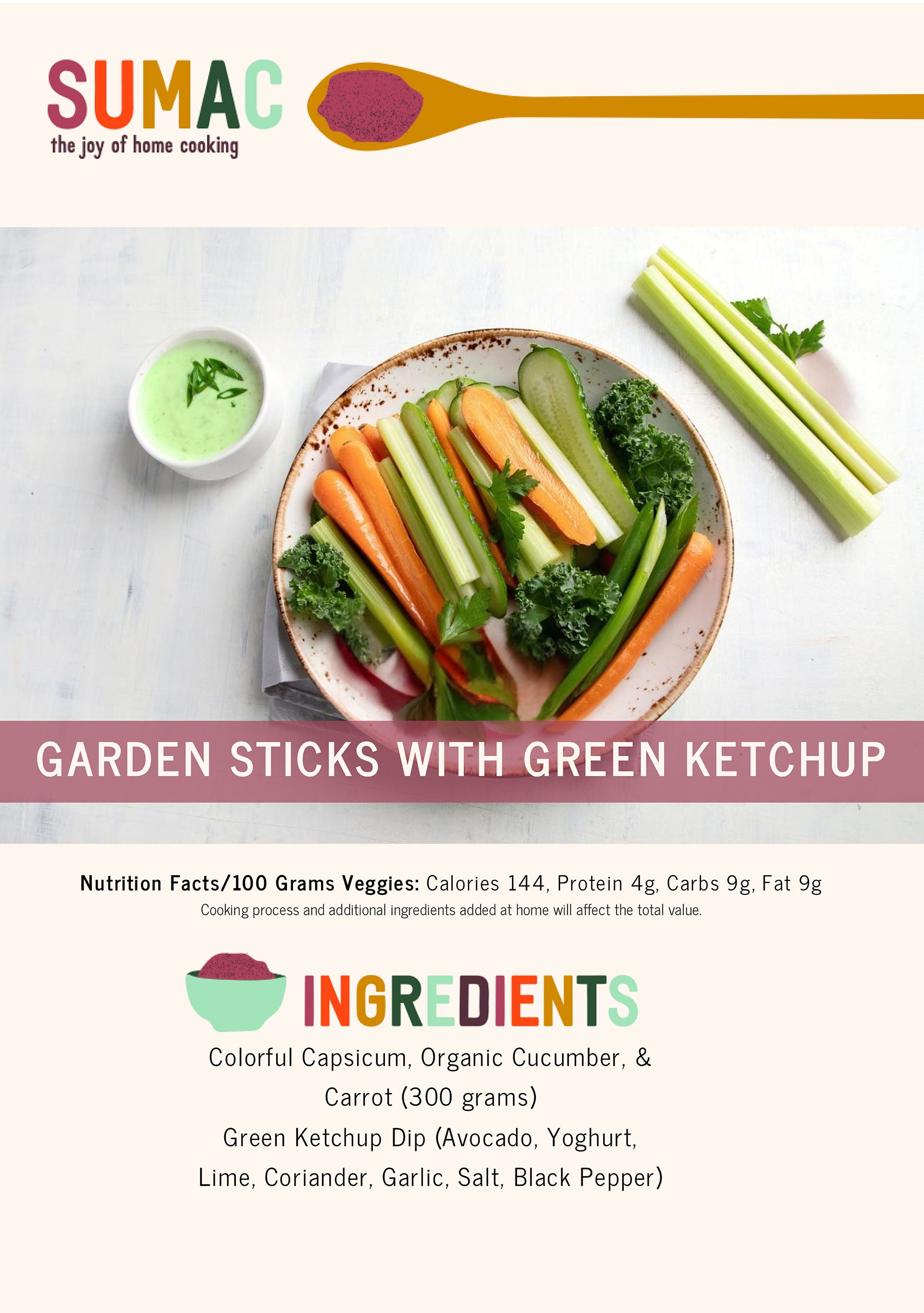 Garden Sticks with Green Ketchup
