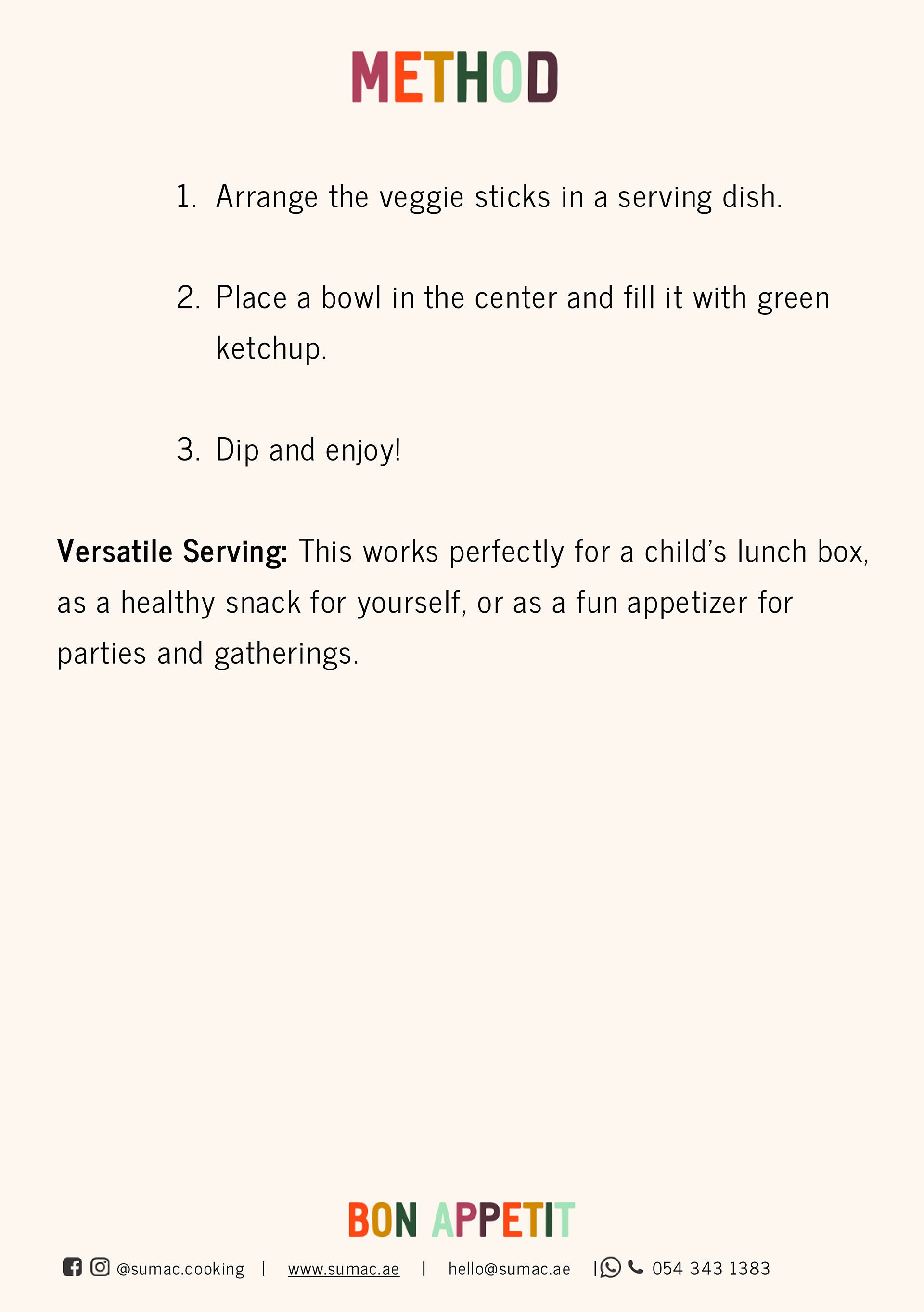 Garden Sticks with Green Ketchup