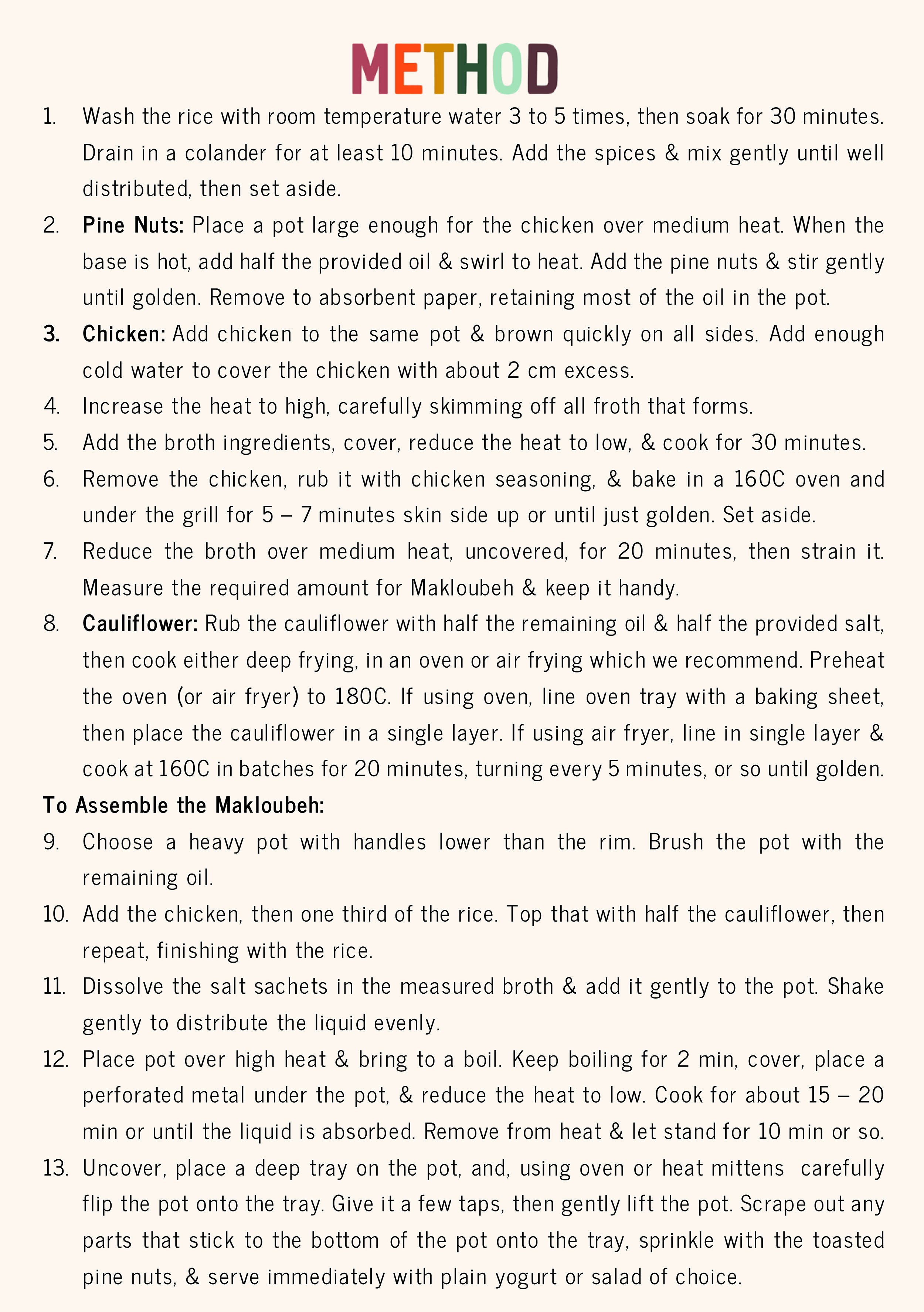 Makloubeh Cauliflower with Chicken