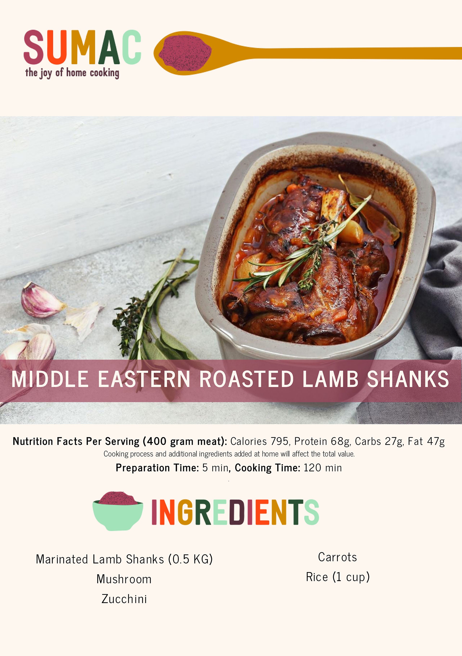 Middle Eastern Roasted Lamb Shanks