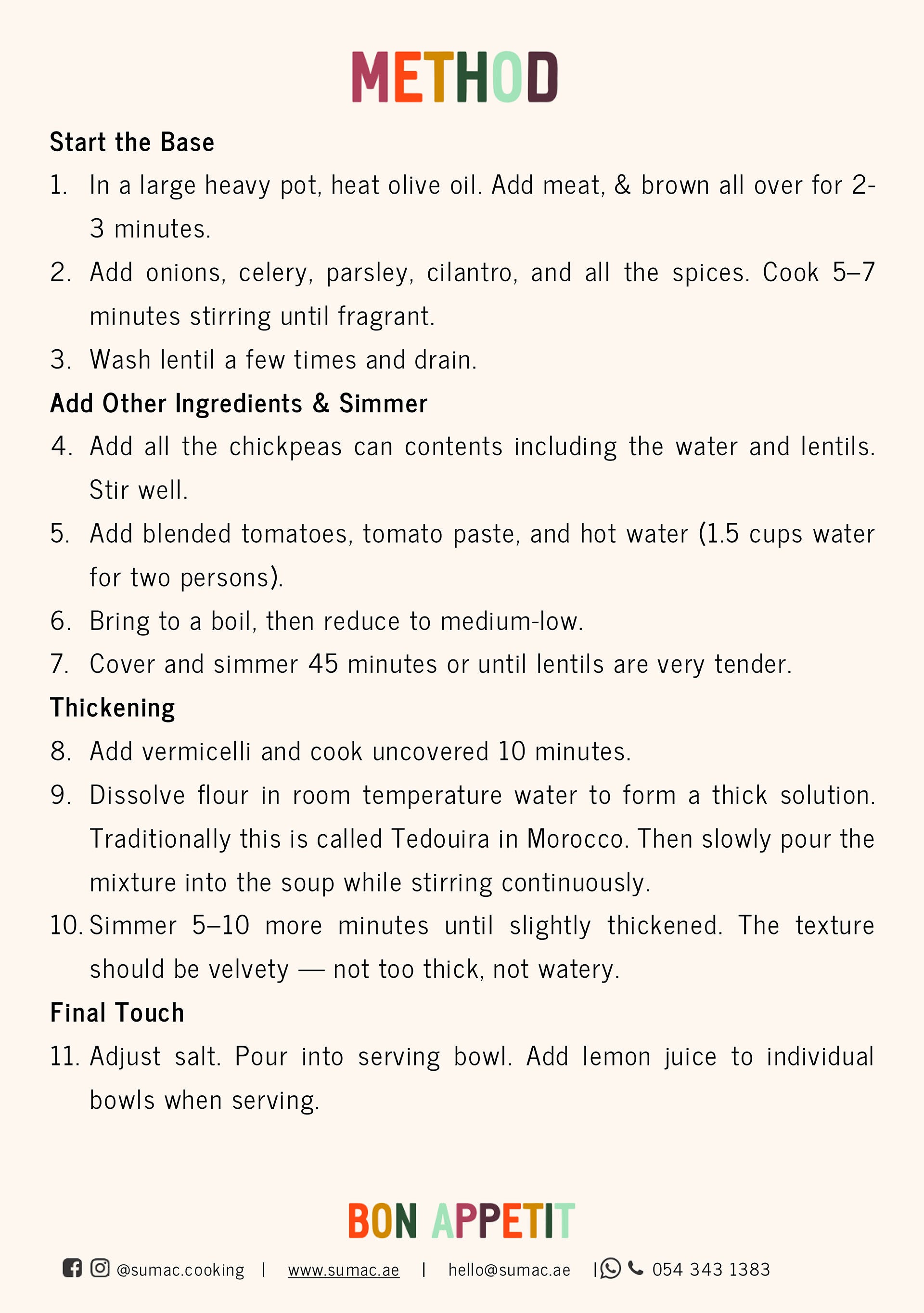 Moroccan Hareera Soup