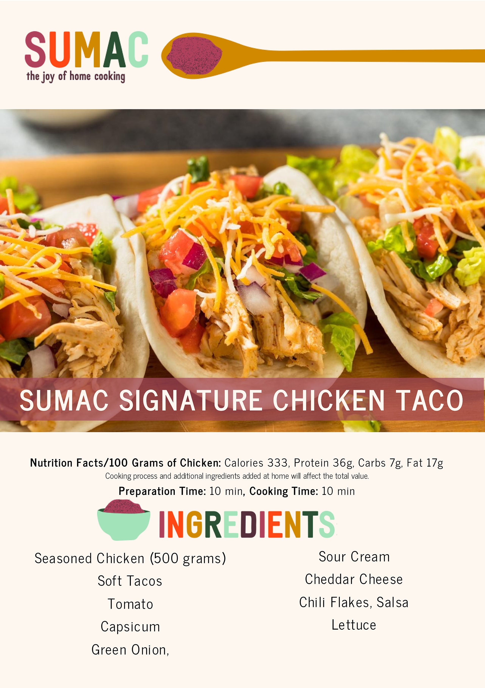 Sumac Signature Chicken Taco