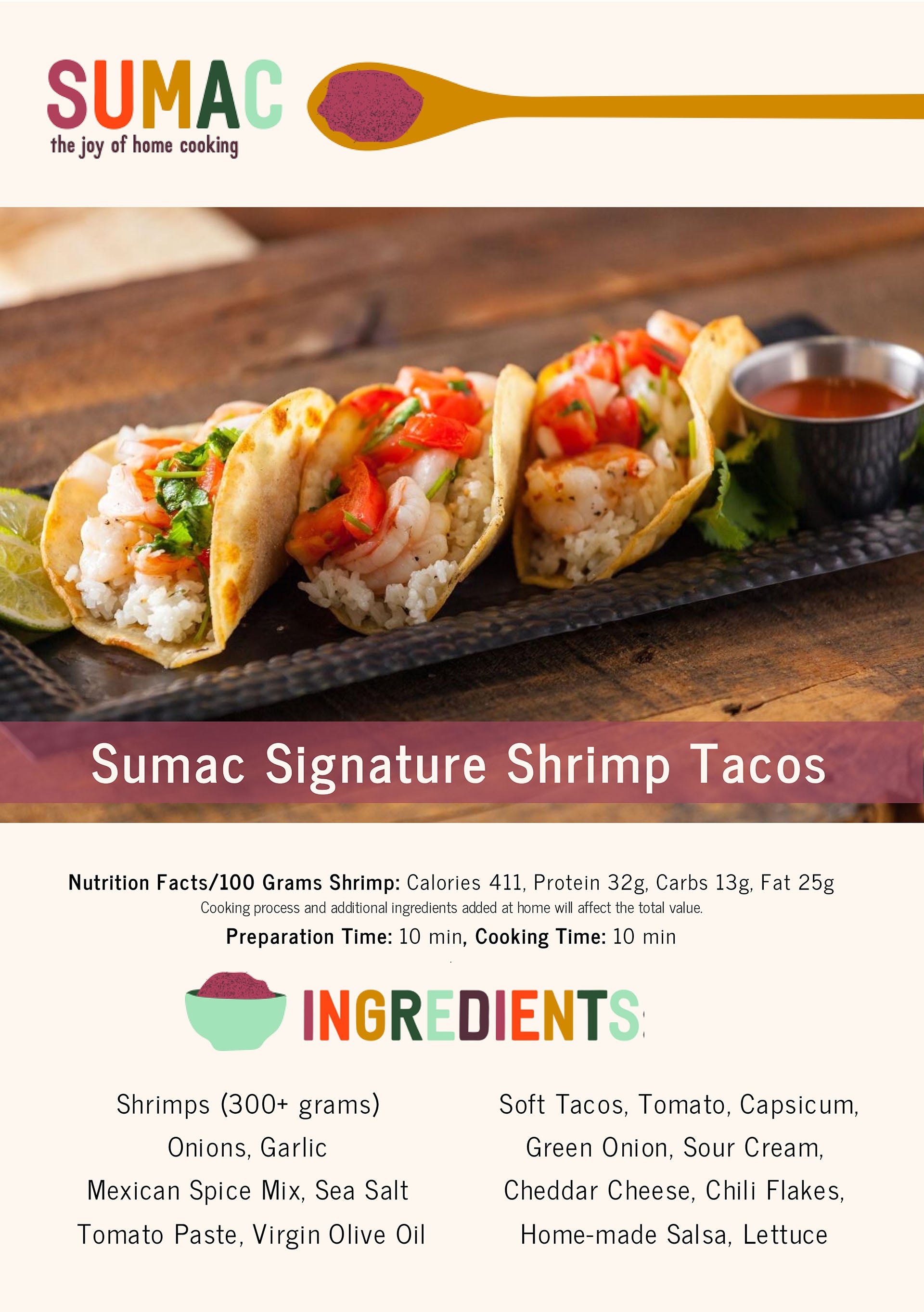 Sumac Signature Shrimp Tacos
