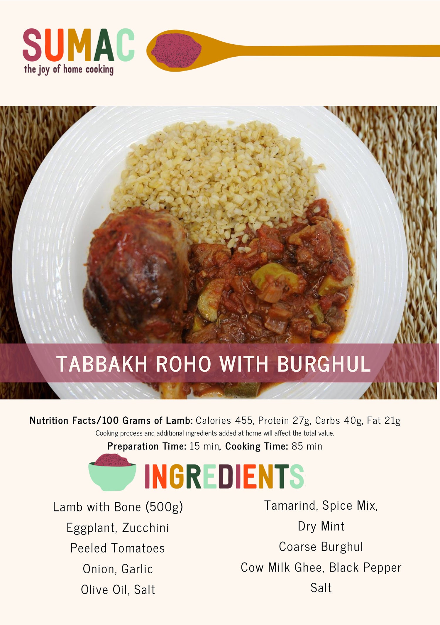 Tabbakh Roho with Burghul