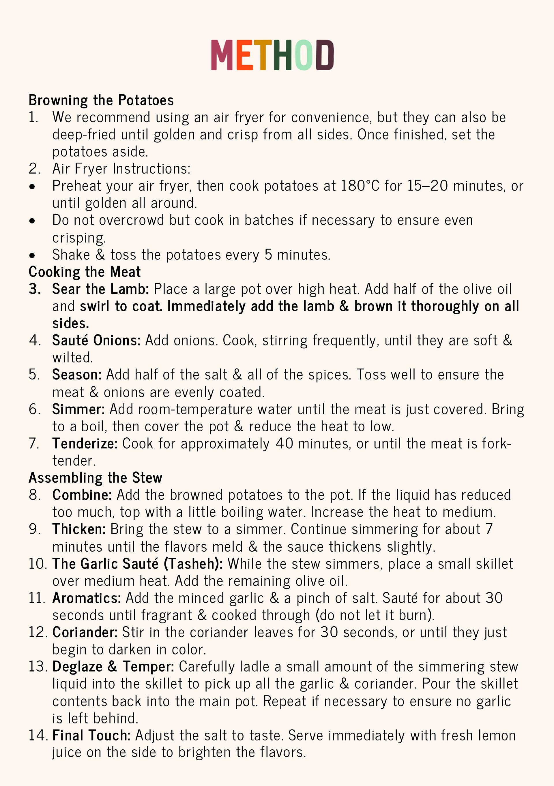 Teta Mufeeda Potato Stew