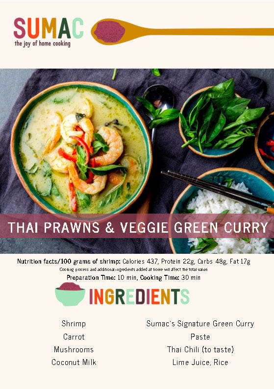 Thai Prawn and Veggie Green Curry with Rice